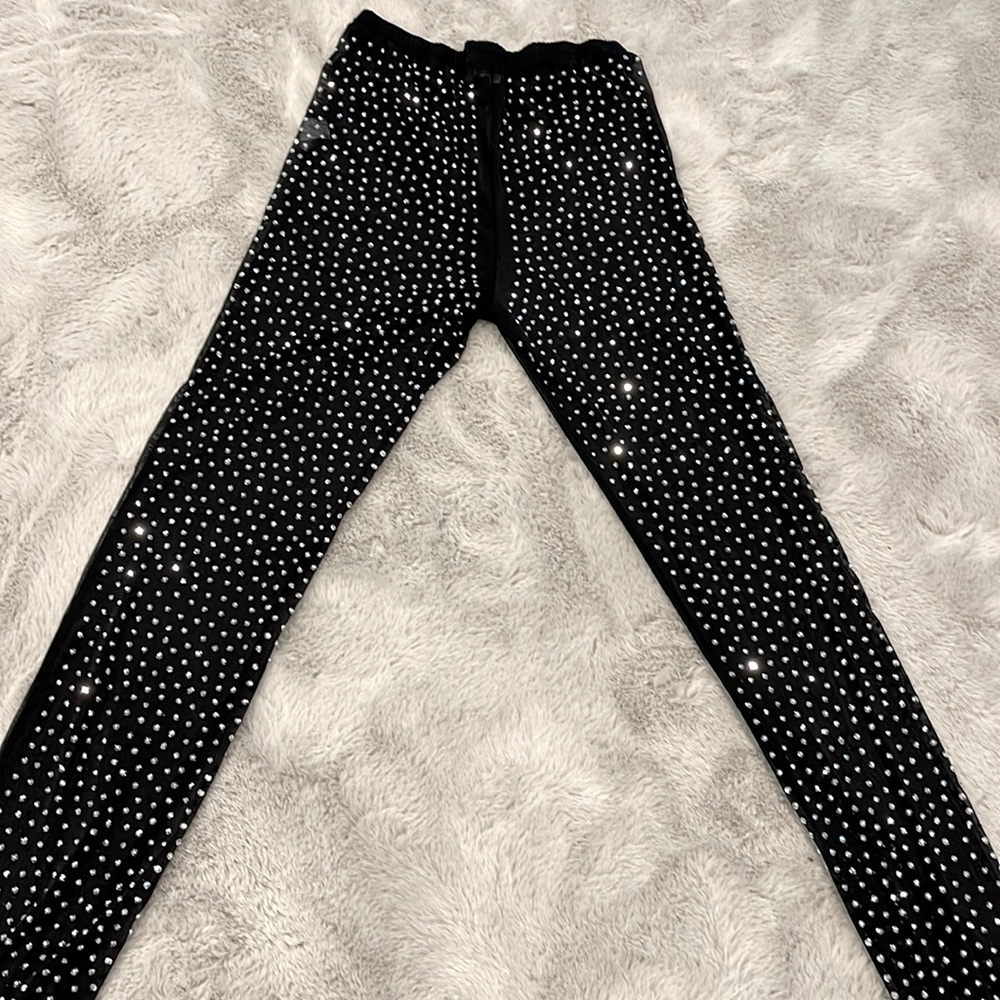 Diamond mesh cover up pants